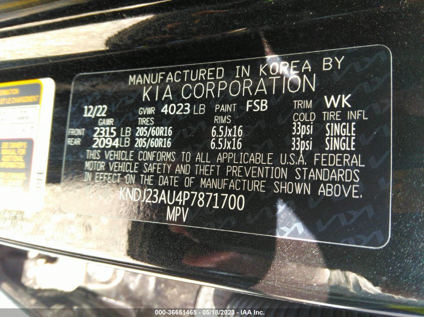 2023 KIA SOUL LX - KNDJ23AU4P7871700