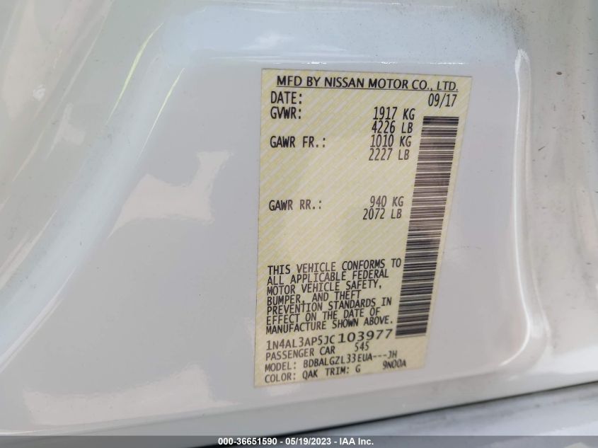 2018 NISSAN ALTIMA 2.5 S - 1N4AL3AP5JC103977