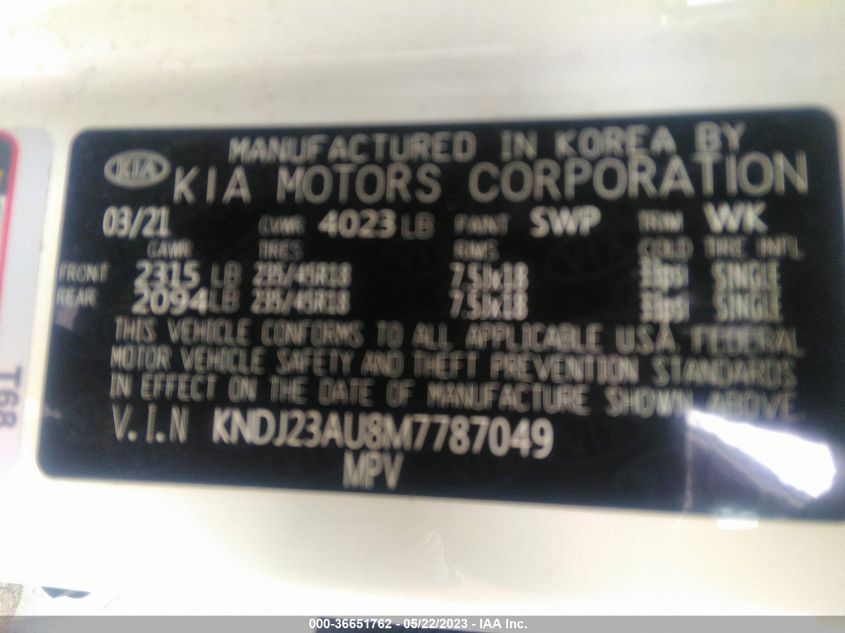 2021 KIA SOUL X-LINE - KNDJ23AU8M7787049