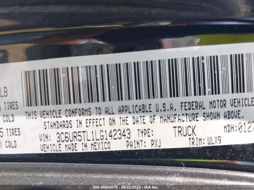 2020 RAM 2500 LIMITED - 3C6UR5TL1LG142343