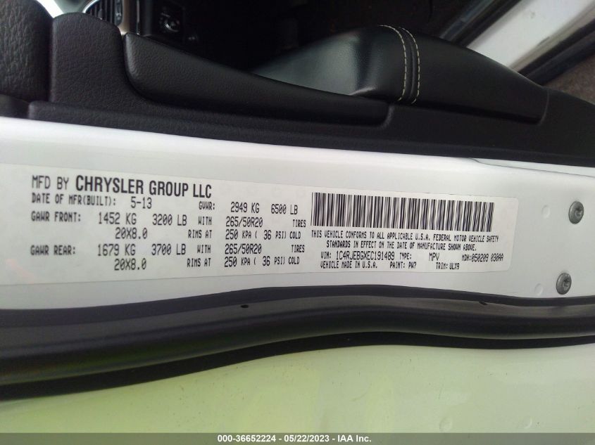 2014 JEEP GRAND CHEROKEE LIMITED - 1C4RJEBGXEC191489