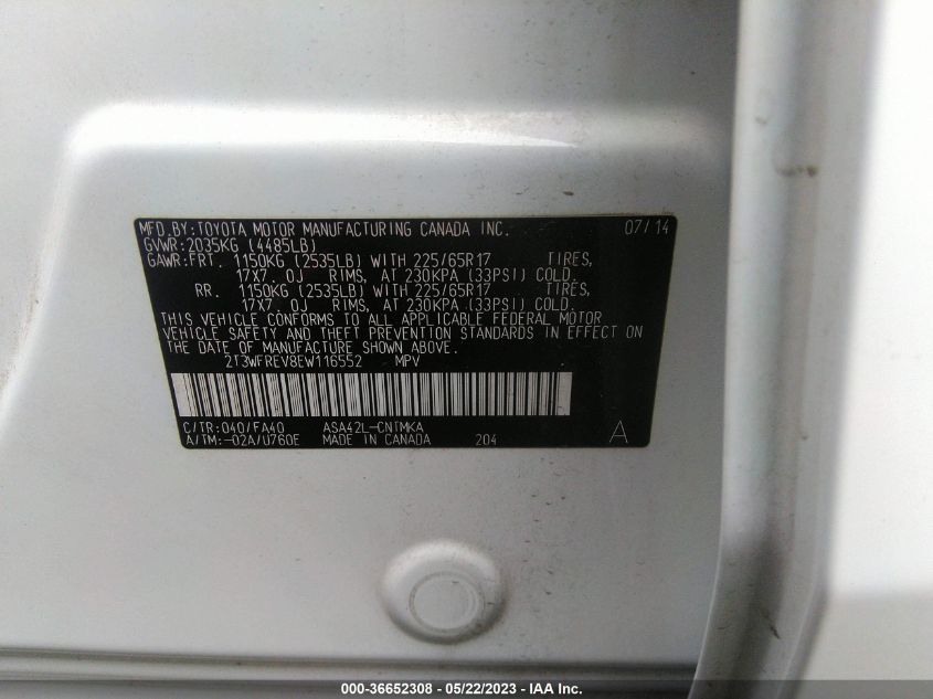 2014 TOYOTA RAV4 XLE - 2T3WFREV8EW116552