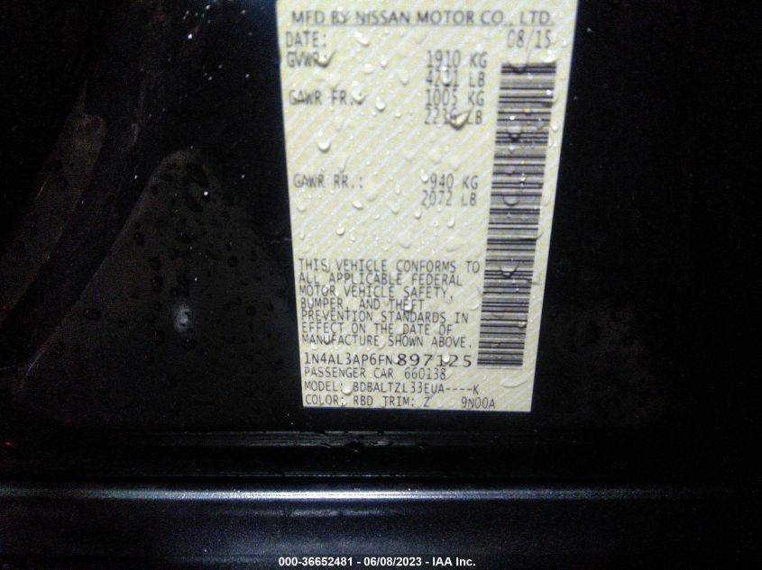 2015 NISSAN ALTIMA 2.5 SL - 1N4AL3AP6FN897125