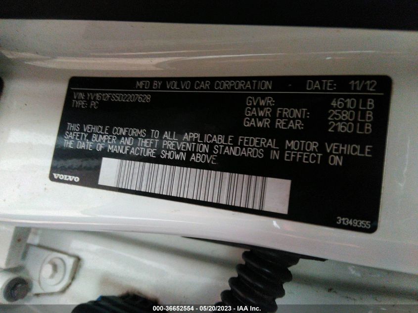 2013 VOLVO S60 T5 - YV1612FS5D2207628