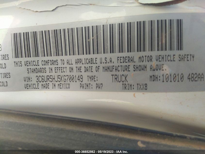 2019 RAM 2500 TRADESMAN - 3C6UR5HJ5KG700149