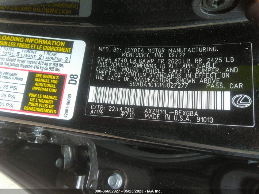 2023 LEXUS ES ES 300H - 58ADA1C10PU027277
