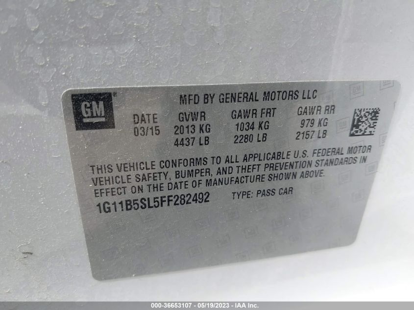 2015 CHEVROLET MALIBU LS - 1G11B5SL5FF282492