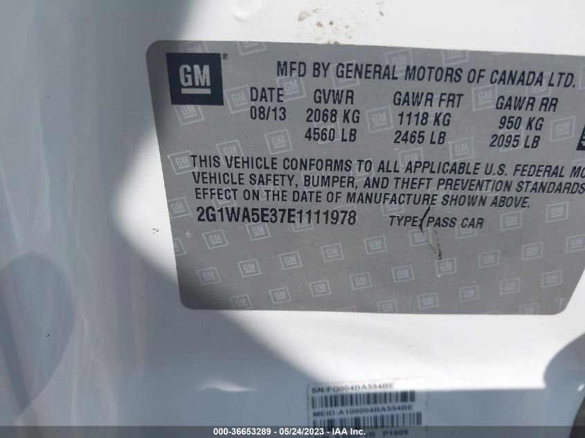 2014 CHEVROLET IMPALA LIMITED LS - 2G1WA5E37E1111978