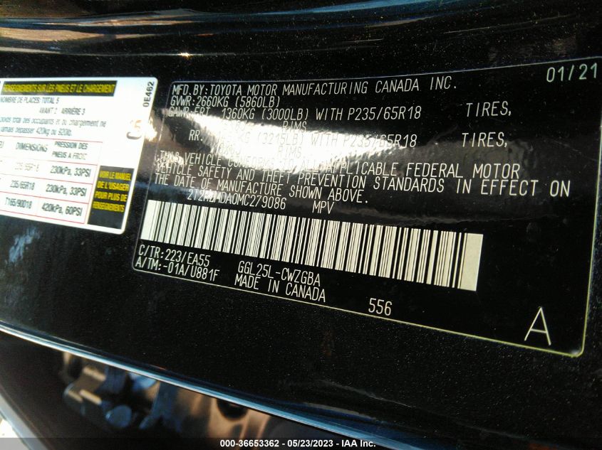 2021 LEXUS RX RX 350 - 2T2HZMDA0MC279086