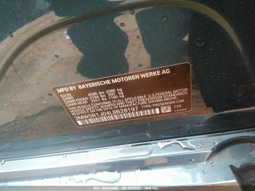 2020 BMW 3 SERIES 330I - 3MW5R1J04L8B28197