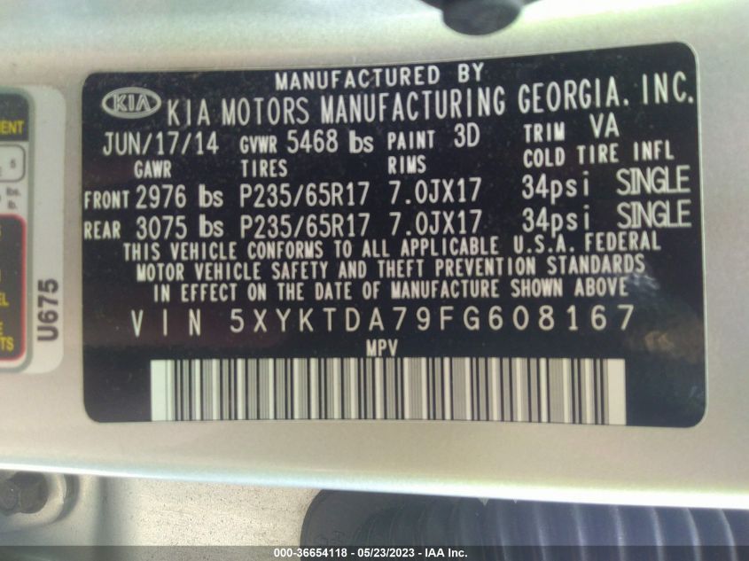 2015 KIA SORENTO LX - 5XYKTDA79FG608167