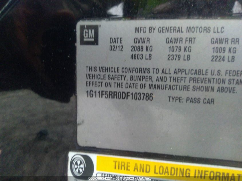 2013 CHEVROLET MALIBU ECO - 1G11F5RR0DF103786