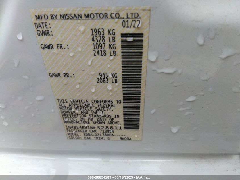 2022 NISSAN ALTIMA 2.5 S - 1N4BL4BV1NN328611