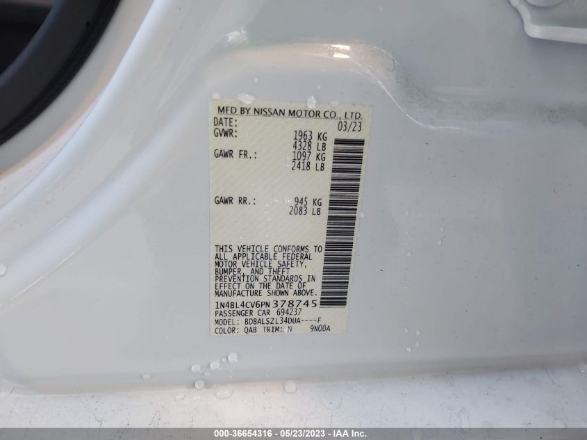 2023 NISSAN ALTIMA 2.5 SR - 1N4BL4CV6PN378745