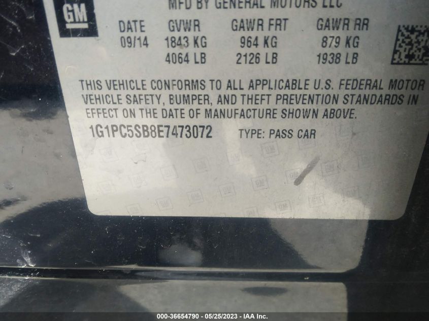 2014 CHEVROLET CRUZE 1LT - 1G1PC5SB8E7473072