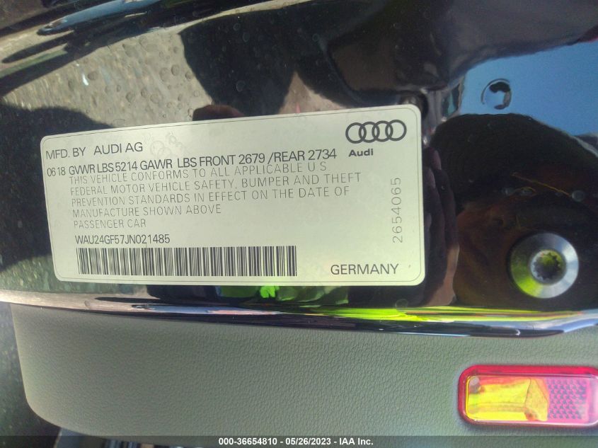 2018 AUDI S5 CABRIOLET PRESTIGE WAU24GF57JN021485