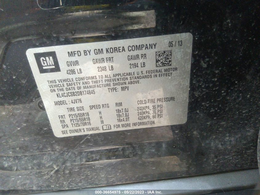 2013 BUICK ENCORE LEATHER - KL4CJCSB2DB174845