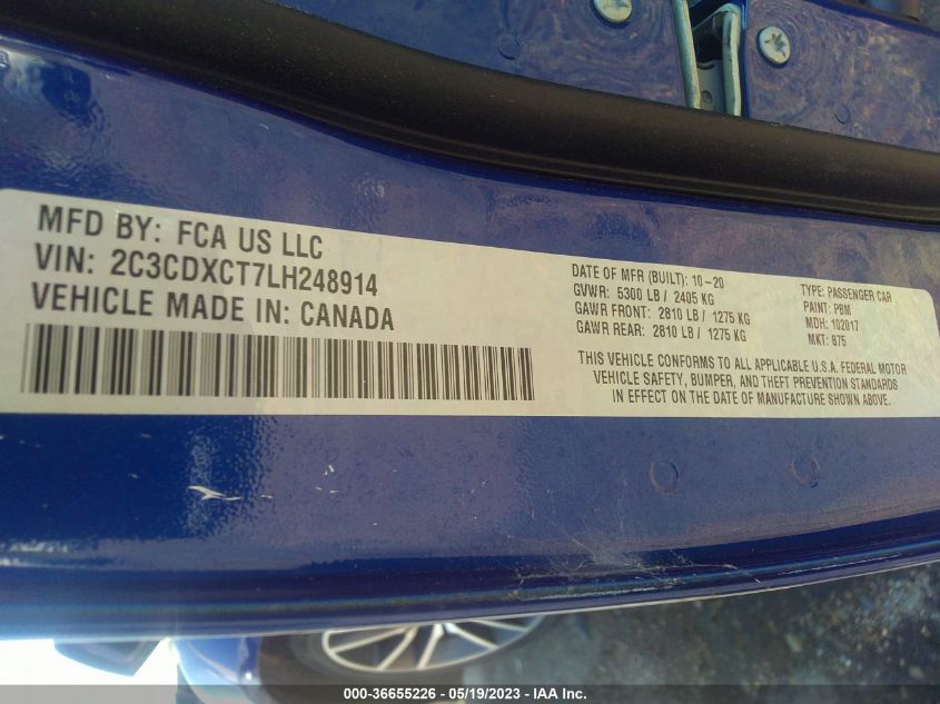 2020 DODGE CHARGER R/T - 2C3CDXCT7LH248914