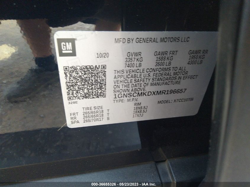 2021 CHEVROLET TAHOE LS - 1GNSCMKDXMR196657