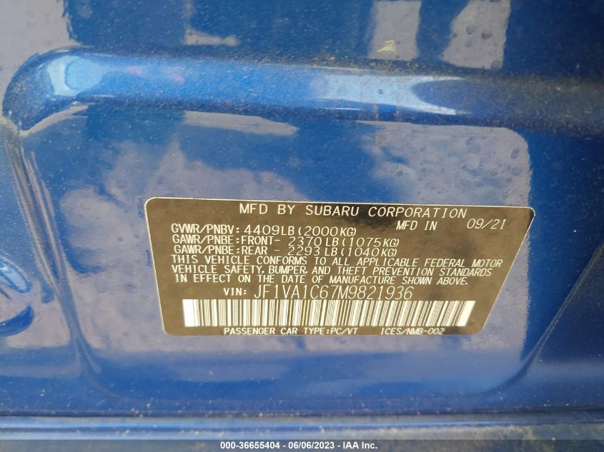 2021 SUBARU WRX PREMIUM - JF1VA1C67M9821936