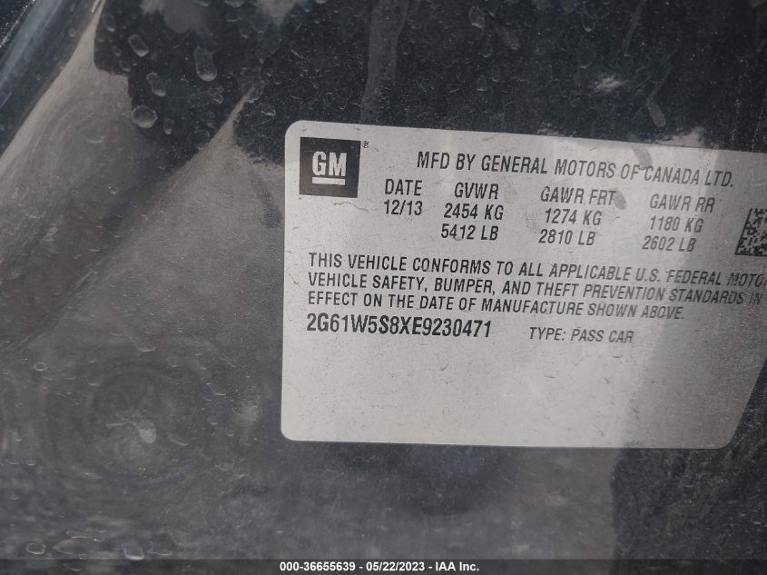 2014 CADILLAC XTS PLATINUM - 2G61W5S8XE9230471