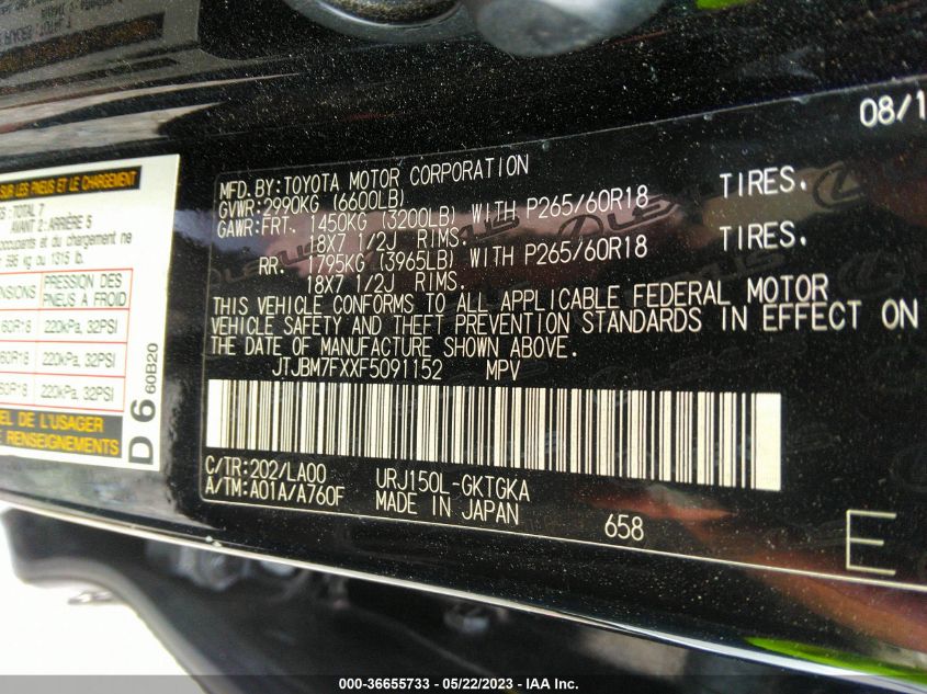 2015 LEXUS GX 460 - JTJBM7FXXF5091152