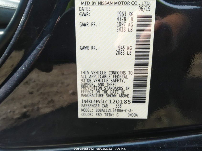 2020 NISSAN ALTIMA 2.5 SL - 1N4BL4EV5LC120185
