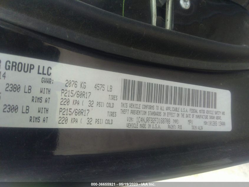 2015 JEEP PATRIOT HIGH ALTITUDE EDITION - 1C4NJRFB2FD168708