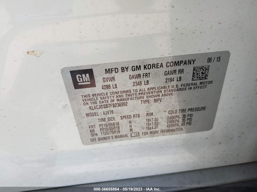 2015 BUICK ENCORE PREMIUM - KL4CJDSB7FB236992
