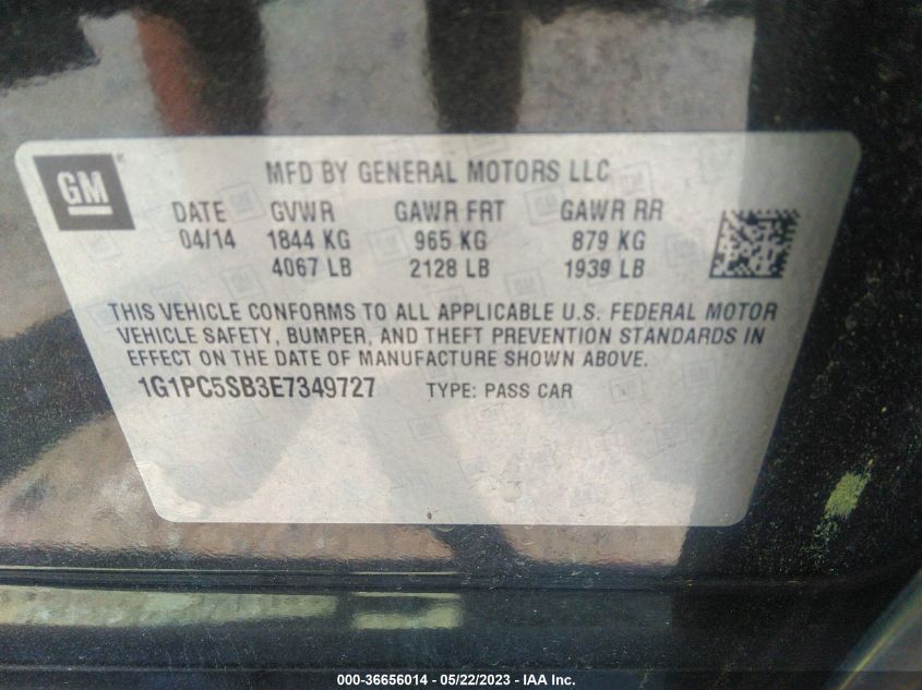 2014 CHEVROLET CRUZE 1LT - 1G1PC5SB3E7349727