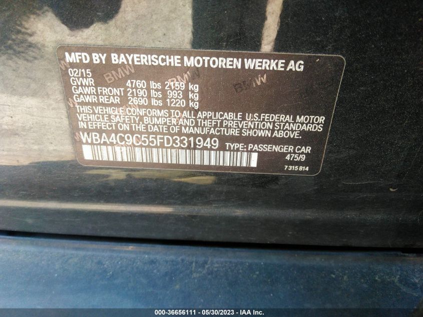 2015 BMW 4 SERIES 428I XDRIVE - WBA4C9C55FD331949
