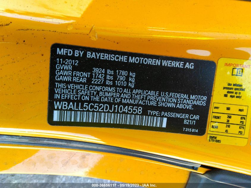 2013 BMW Z4 SDRIVE28I WBALL5C52DJ104558