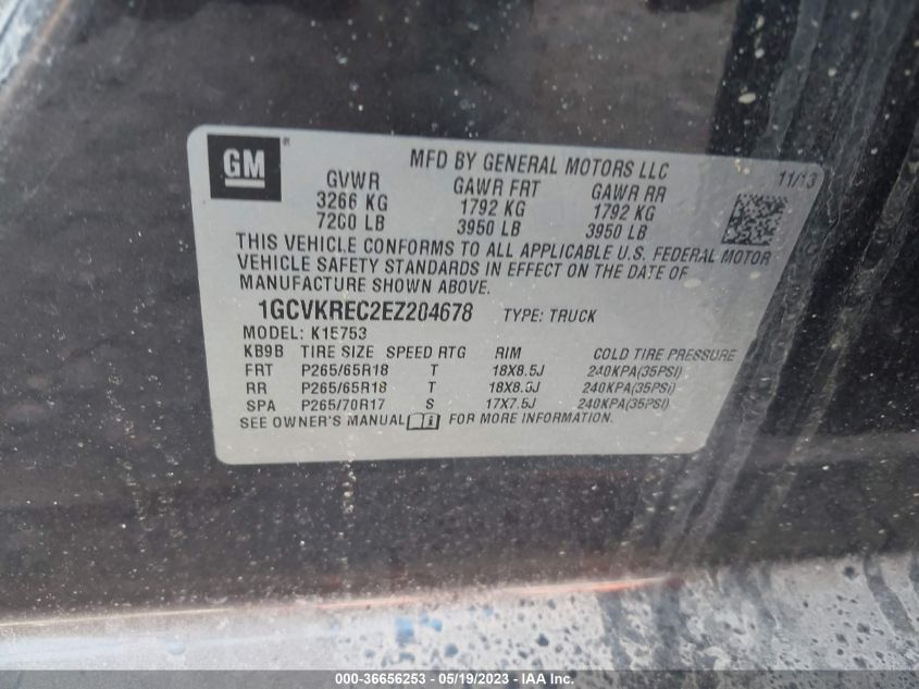2014 CHEVROLET SILVERADO 1500 LT - 1GCVKREC2EZ204678