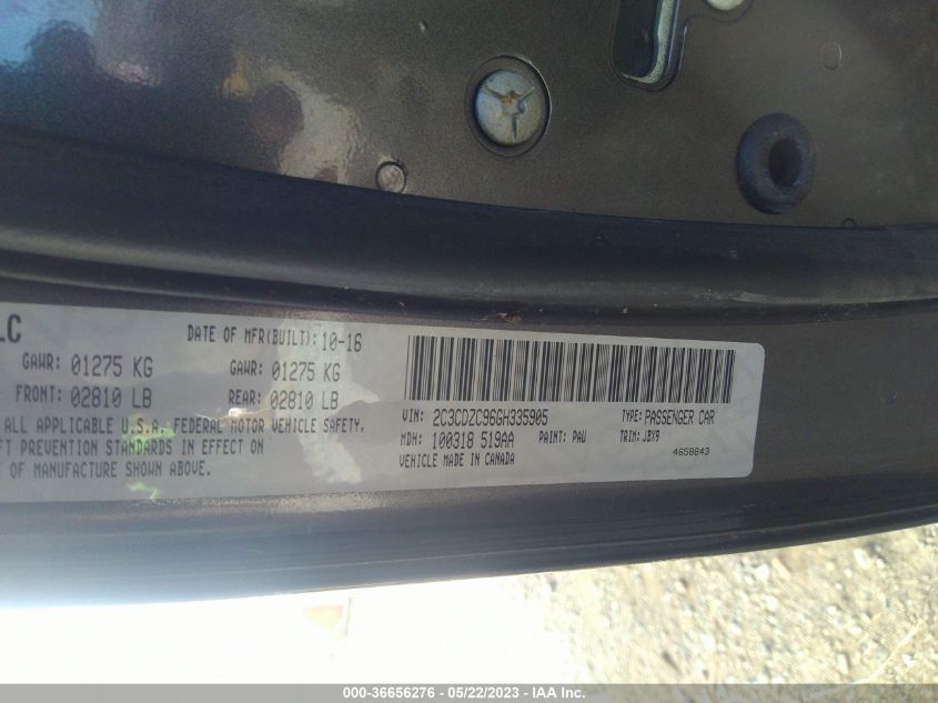 2016 DODGE CHALLENGER SRT HELLCAT - 2C3CDZC96GH335905
