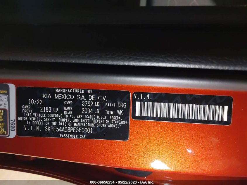 2023 KIA FORTE GT-LINE - 3KPF54AD8PE560001