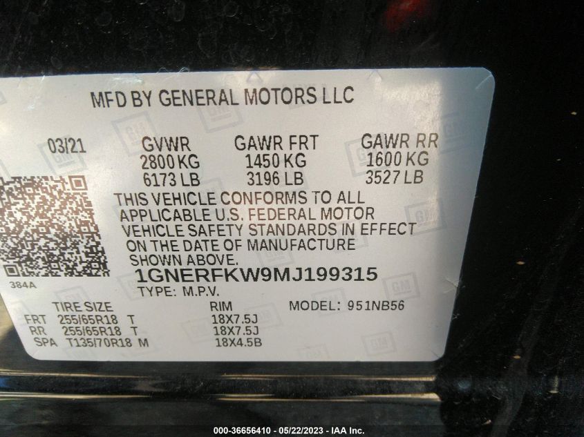2021 CHEVROLET TRAVERSE LS - 1GNERFKW9MJ199315