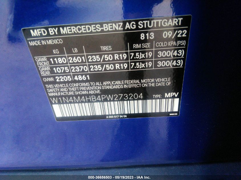 2023 MERCEDES-BENZ GLB GLB 250 - W1N4M4HB4PW273204