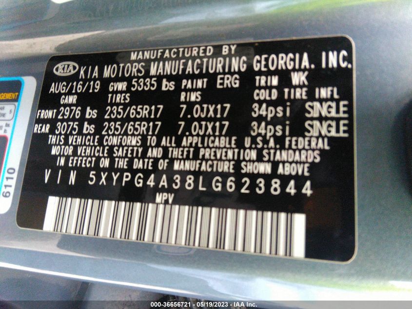 2020 KIA SORENTO LX - 5XYPG4A38LG623844