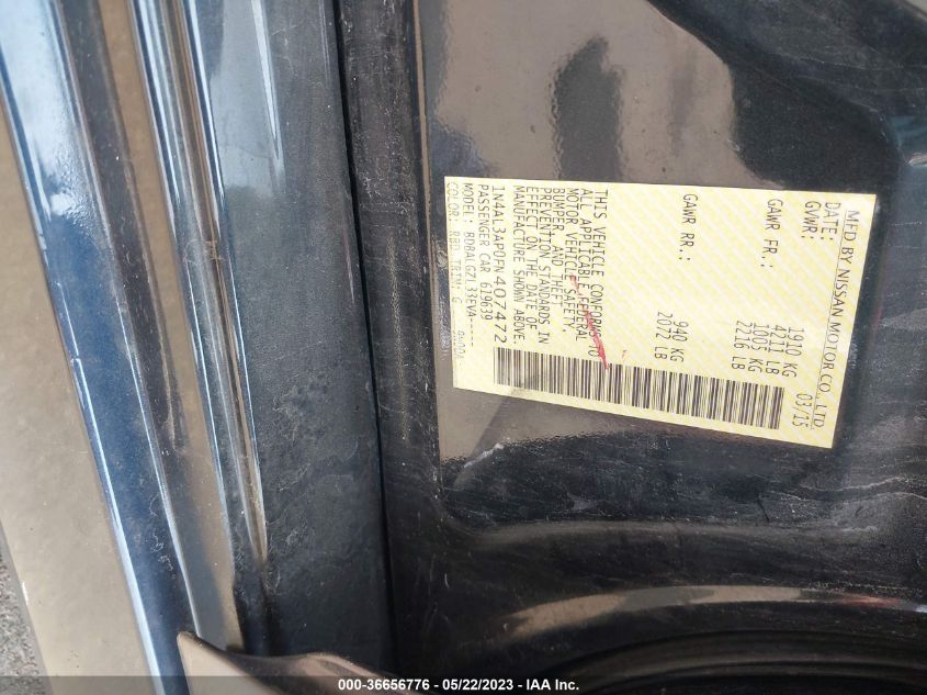 2015 NISSAN ALTIMA 2.5 S - 1N4AL3AP0FN407472