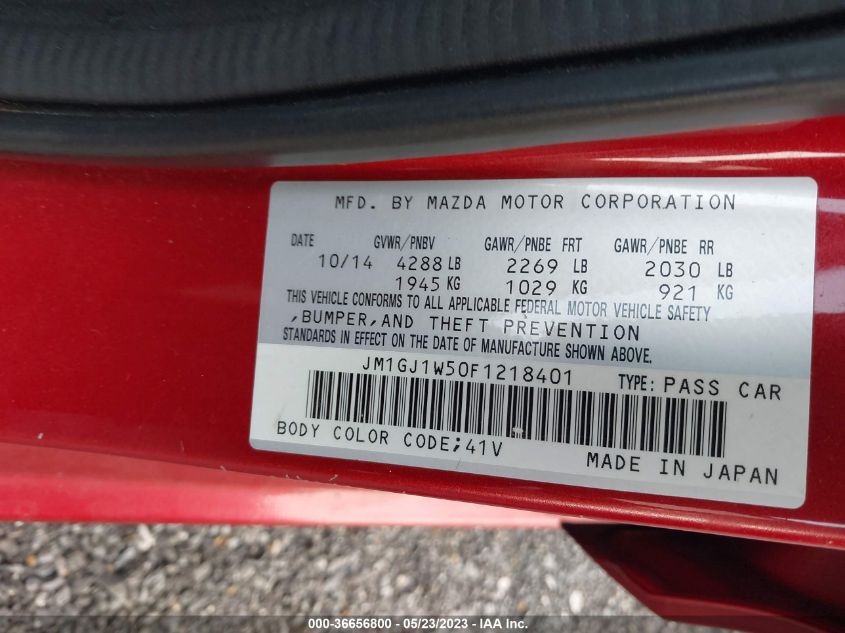 2015 MAZDA MAZDA6 I GRAND TOURING - JM1GJ1W50F1218401