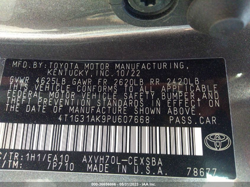 2023 TOYOTA CAMRY HYBRID SE - 4T1G31AK9PU607668