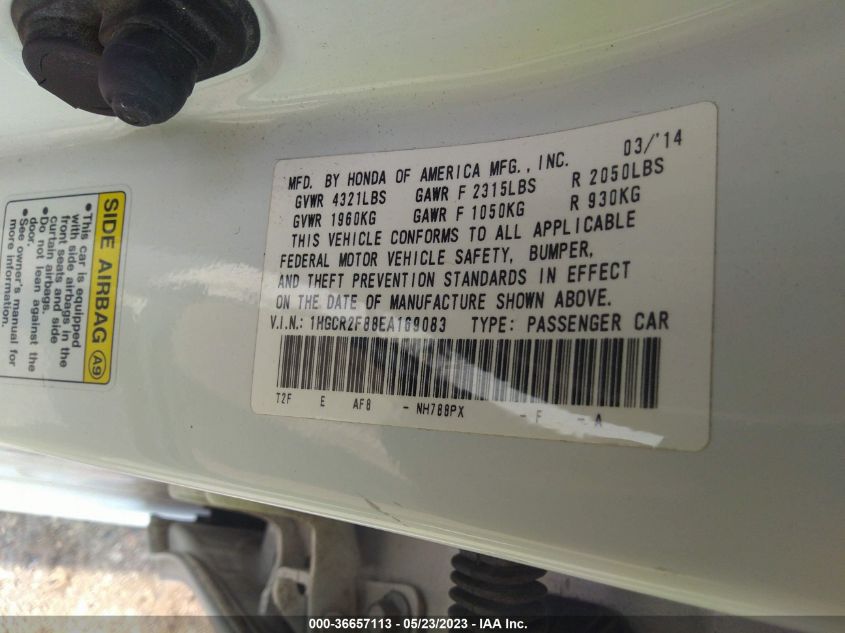 2014 HONDA ACCORD SEDAN EX-L - 1HGCR2F88EA169083