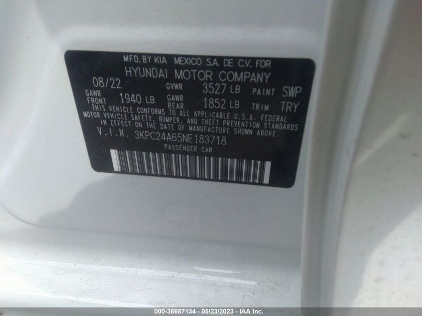 2022 HYUNDAI ACCENT SE - 3KPC24A65NE183718