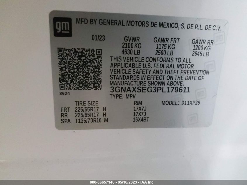2023 CHEVROLET EQUINOX LS - 3GNAXSEG3PL179611