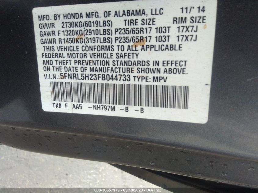 2015 HONDA ODYSSEY LX - 5FNRL5H23FB044733
