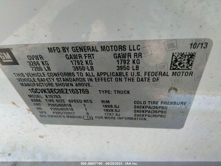 2014 CHEVROLET SILVERADO 1500 LTZ - 1GCVKSEC8EZ163769