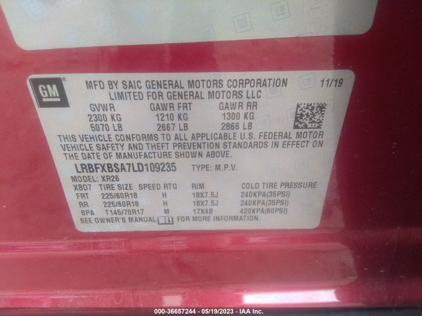 2020 BUICK ENVISION PREFERRED - LRBFXBSA7LD109235
