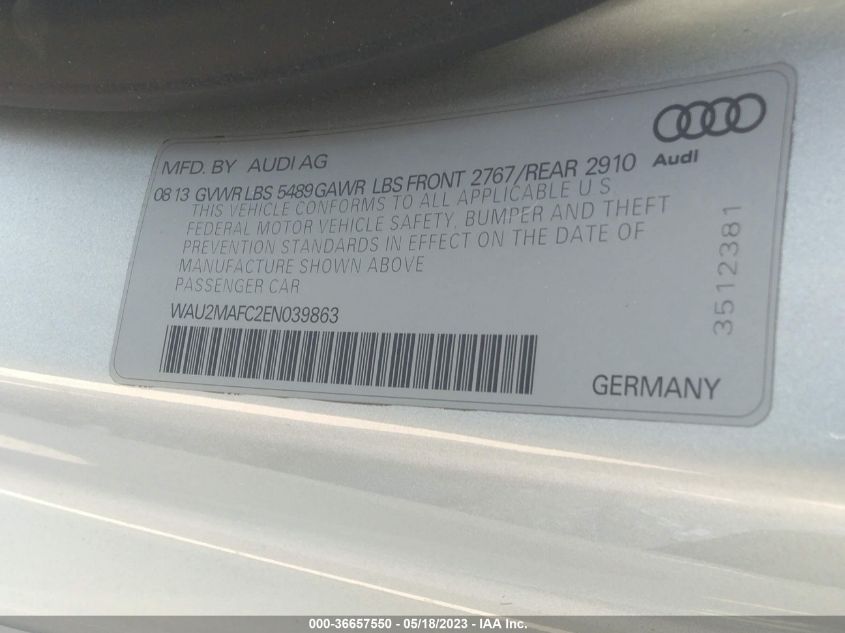 2014 AUDI A7 3.0 TDI PRESTIGE - WAU2MAFC2EN039863