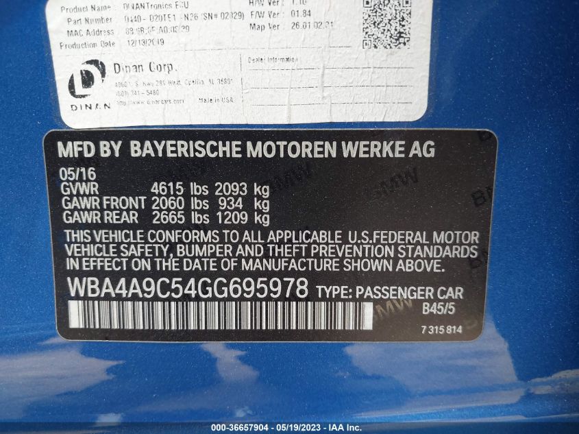 2016 BMW 4 SERIES 428I - WBA4A9C54GG695978