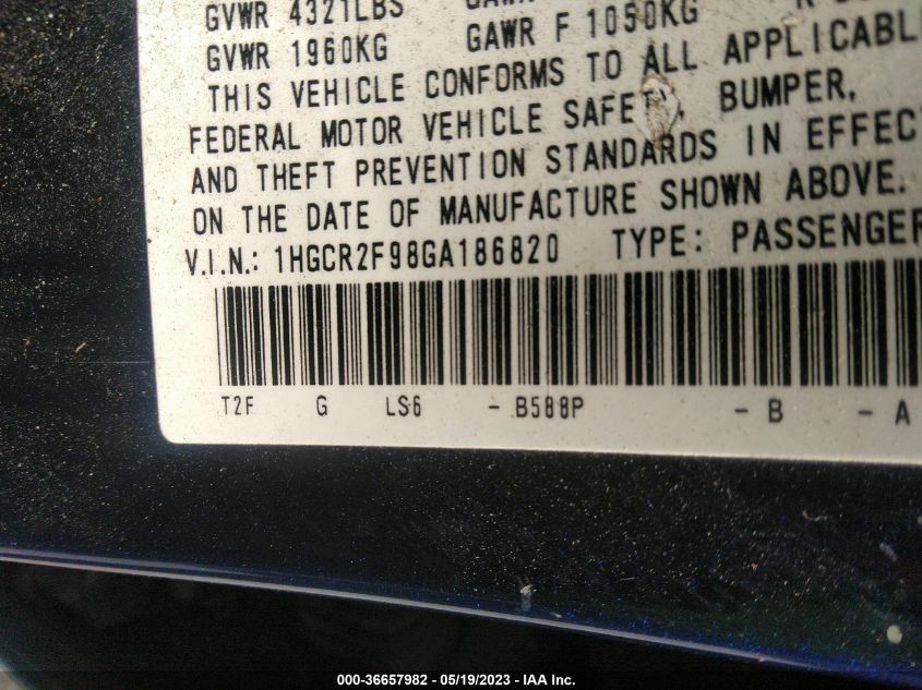 2016 HONDA ACCORD SEDAN EX-L - 1HGCR2F98GA186820
